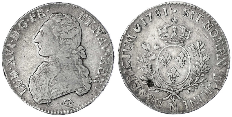 Frankreich
Ludwig XVI., 1774-1793
Ecu aux branches d' olivier 1781 N, Montpell...