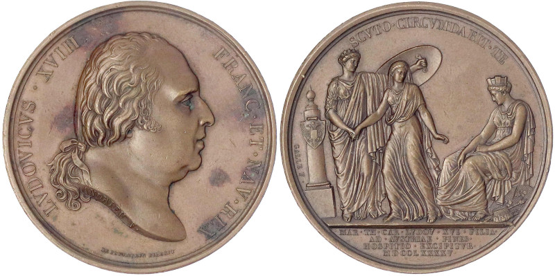 Frankreich
Ludwig XVIII., 1814, 1815-1824
Bronzemedaille "1795" (geprägt 1815)...