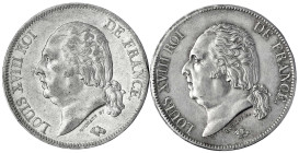 Frankreich
Ludwig XVIII., 1814, 1815-1824
2 X 5 Francs: 1821 A und 1824 A, Paris. beide vorzüglich. Krause/Mishler 711.1.