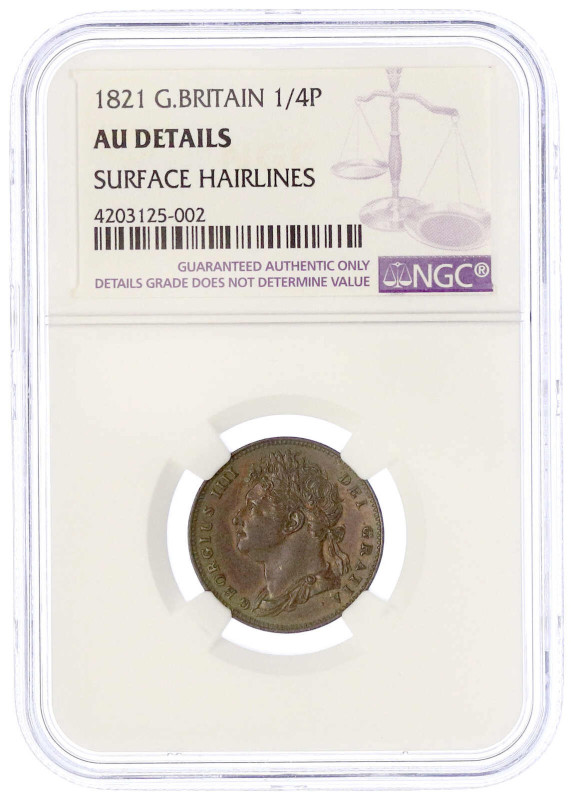 Grossbritannien
George IV., 1820-1830
Farthing 1821. Im NGC-Blister mit Gradin...