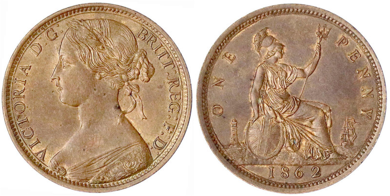 Grossbritannien
Victoria, 1837-1901
Penny 1862. vorzüglich/Stempelglanz, schön...