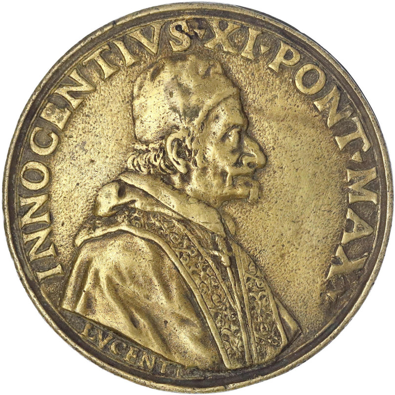 Italien-Kirchenstaat
Innocenz XI., 1676-1689
Einseitige Bronzegussmedaille o.J...