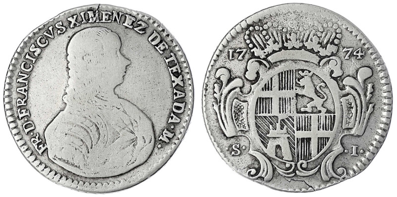 Malta
Francesco Ximenez de Texada, 1773-1775
Scudo 1774. schön. Restelli/Sammu...