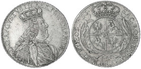 Polen
August III. v. Sachsen, 1733-1763
Banco-Taler 1753 EDC, Leipzig. Für Polen. 29,01 g. sehr schön, kl. Kratzer, selten. Kahnt 674a. Hutten/Czaps...
