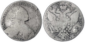 Russland
Katharina II., 1762-1796
Rubel 1776, St. Petersburg. gering erhalten/schön. Bitkin 219. Davenport. 1684.