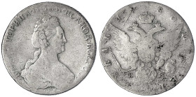 Russland
Katharina II., 1762-1796
Rubel 1780, St. Petersburg. schön. Bitkin 228.