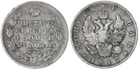 Russland
Alexander I., 1801-1825
Rubel 1817, St. Petersburg. schön/sehr schön. Bitkin 116.