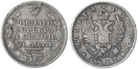Russland
Alexander I., 1801-1825
Rubel 1817, St. Petersburg. schön/sehr schön. Bitkin 116.