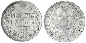 Russland
Nikolaus I., 1825-1855
Rubel 1842, St. Petersburg. sehr schön/vorzüglich. Bitkin 195.