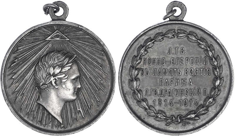 Russland
Nikolaus II., 1894-1917
Tragbare Silbermedaille 1914. Zur 100 Jf. der...