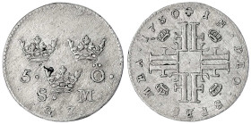 Schweden
Friedrich I., 1720-1751
5 Öre Silber 1730 GZ. vorzüglich. S.M. 133b.