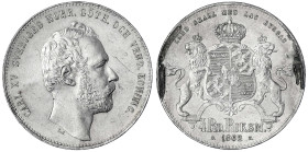 Schweden
Carl XV., 1859-1872
4 Riksdaler Riksmynt 1862 ST. gutes sehr schön, Broschierspuren und kl. Kratzer. Krause/Mishler 711. Sieg 10. SM 15.