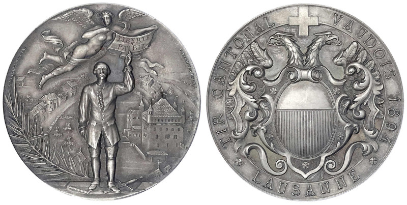 Schweiz-Lausanne
Stadt
Silbermedaille 1894, von Richard. Kantonalschützenfest ...