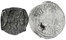 Schweiz-Uri, Schwyz und Unterwalden
2 Silbermünzen: Schilling o.J. (16. Jh.) ohne Vierpass. HMZ 2-961b, und Bistum Basel Heinrich IV. von Isny 1275-1...