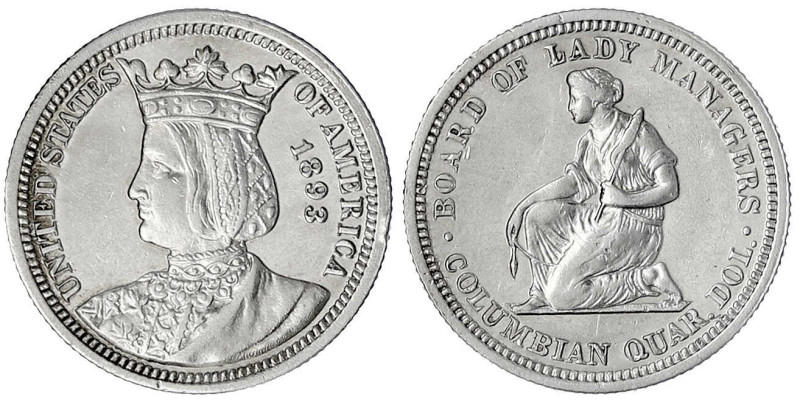 Vereinigte Staaten von Amerika
Gedenkmünzen
Isabella Quarter 1893. vorzüglich,...