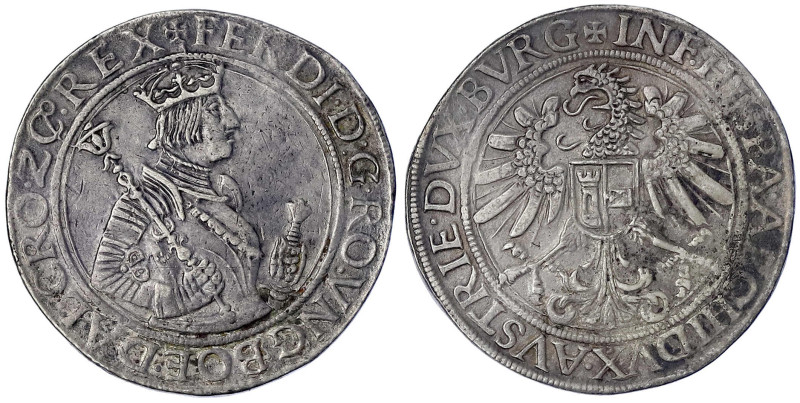 Haus Habsburg
Ferdinand I., 1521-1564
Reichstaler o.J. Hall. 28,56 g. sehr sch...