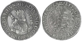 Haus Habsburg
Ferdinand I., 1521-1564
Reichstaler zu 72 Kreuzern 1559, Klagenfurt. 29,32 g. sehr schön/vorzüglich, kl. Henkelspur. Davenport. 8022. ...