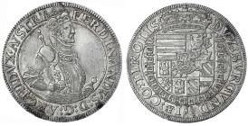 Haus Habsburg
Erzherzog Ferdinand II., 1564-1595
Reichstaler o.J. Hall, Harnisch mit 3 Reihen Ornamenten verziert, Zepter zeigt auf R. vorzüglich, s...