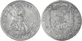 Haus Habsburg
Erzherzog Ferdinand II., 1564-1595
Reichstaler o.J. Hall. Var. Harnisch mit 3 Reihen kl. Blümchen, Zepter zeigt auf R. sehr schön, min...