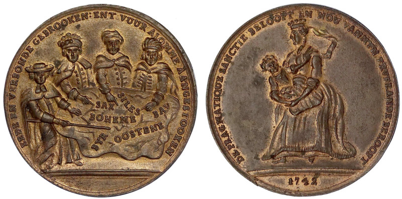 Haus Habsburg
Maria Theresia, 1740-1780
Bronze-Spottmedaille 1742 a.d. "Pragma...