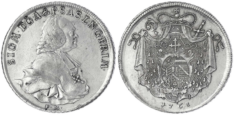 Salzburg
Sigismund von Schrattenbach, 1753-1771
Konventionstaler 1765 FM. 27,8...