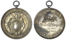 Baden-Durlach
Friedrich I., 1852-1907
Tragbare Silbermedaille 1859 von M. Mayer. Für XX jährige Dienste als. freiw. Feuerwehrmann. Die Stadtgemeinde...