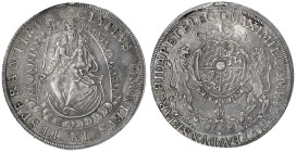 Bayern
Maximilian I., als Kurfürst, 1623-1651
Madonnentaler 1626, München. Die Löwenköpfe sehen einwärts. 28,64 g. sehr schön/vorzüglich, schöne Pat...