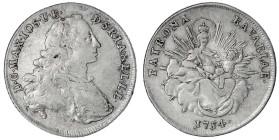 Bayern
Maximilian III. Joseph, 1745-1777
1/2 Madonnentaler 1754. 13,89 g. sehr schön. Hahn 305.