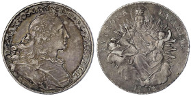 Bayern
Maximilian III. Joseph, 1745-1777
Madonnentaler 1755. 27,82 g. vorzüglich, schöne Patina. Hahn 306. Davenport. 1952.