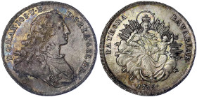 Bayern
Maximilian III. Joseph, 1745-1777
1/2 Madonnentaler 1769. 14,00 g. gutes vorzüglich, schöne Patina, selten. Hahn 305.