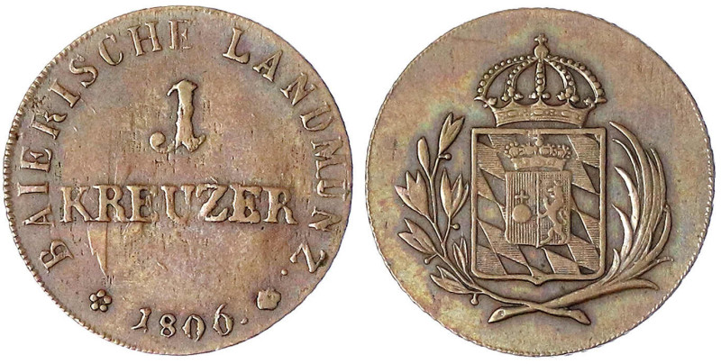 Bayern
Maximilian IV. (I.) Joseph, 1799-1806-1825
Kreuzer 1806. gutes vorzügli...