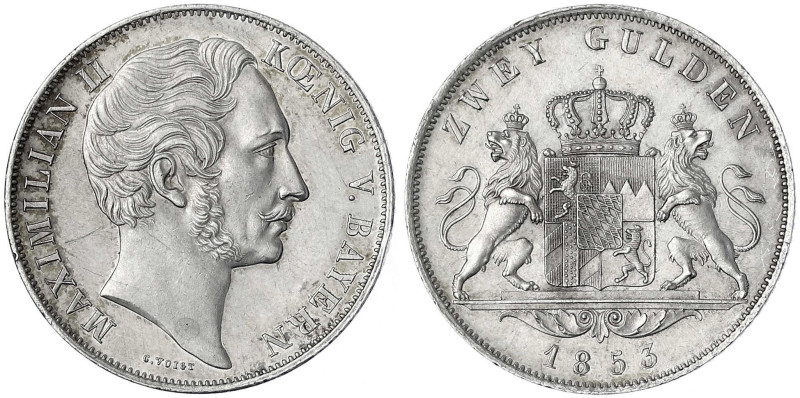 Bayern
Maximilian II. Joseph, 1848-1864
Doppelgulden 1853. gutes vorzüglich, k...