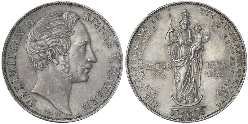 Bayern
Maximilian II. Joseph, 1848-1864
Doppelgulden 1855. Mariensäule. vorzüg...