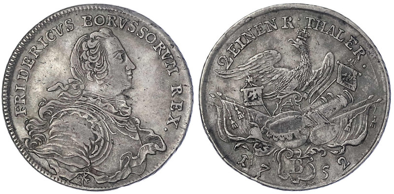 Brandenburg-Preußen
Friedrich II., 1740-1786
1/2 Taler 1752 B, Breslau. sehr s...