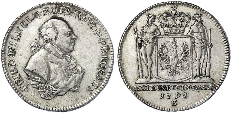 Brandenburg-Preußen
Friedrich Wilhelm II., 1786-1797
2/3 Taler 1792 S, Schwaba...