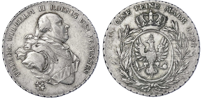 Brandenburg-Preußen
Friedrich Wilhelm II., 1786-1797
Konventionstaler 1794. Fü...