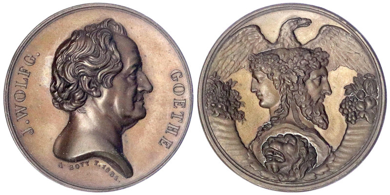 Frankfurt-Stadt
Bronzemedaille 1831 v. A. Bovy, auf Johann Wolfgang Goethe, nac...