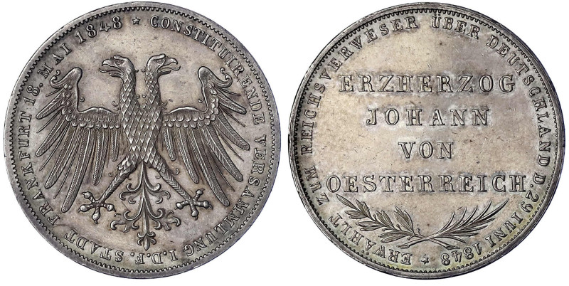 Frankfurt-Stadt
Gedenkdoppelgulden 1848. Erzherzog Johann von Österreich. vorzü...