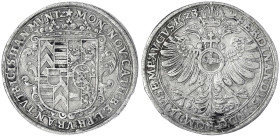 Hanau-Münzenberg
Philipp Moritz, 1612-1638
Reichstaler 1623. mit Titel Ferdinand II. 18,64 g. sehr schön. Davenport. 6686.