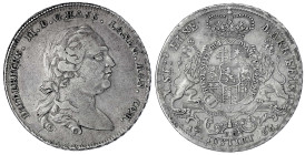 Hessen-Kassel
Friedrich II., 1760-1785
Konventionstaler 1766. 27,73 g. gutes sehr schön, schöne Patina. Schütz 1852.1. Davenport. 2301.