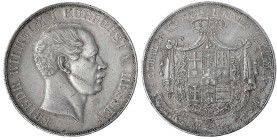 Hessen-Kassel
Friedrich Wilhelm I., 1847-1866
Vereinsdoppeltaler 1855. Ohne CP am Halsabschnitt. gutes sehr schön, min. Randfehler, leichte Patina. ...