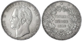 Hessen-Darmstadt
Ludwig II., 1830-1848
Doppeltaler 1842. gutes vorzüglich, min. Randfehler. Jaeger 40. Thun 195. AKS 99.