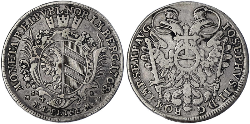 Nürnberg-Stadt
Konventionstaler 1768 SR. Reichsadler mit Reichsapfel auf der Br...