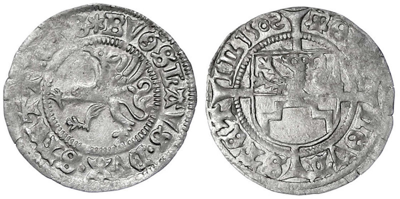 Pommern
Bogislaw X., 1474-1523
Schilling 1502, Stettin. sehr schön. Olding 11b...