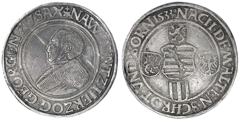 Sachsen-Kurfürstentum
Georg allein, 1530-1533
Reichstaler (Guldengroschen) 153...