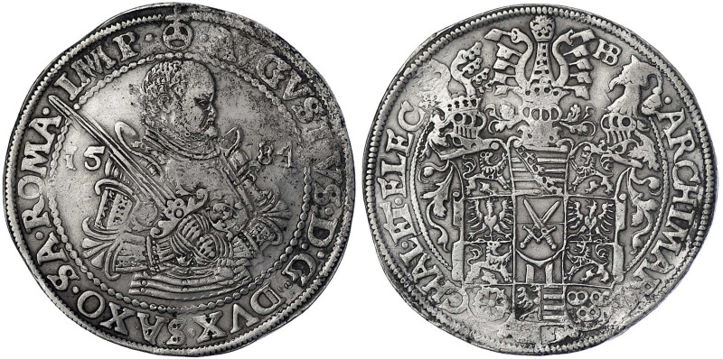 Sachsen-Albertinische Linie
August, 1553-1586
Reichstaler 1584 HB, Dresden. 28...