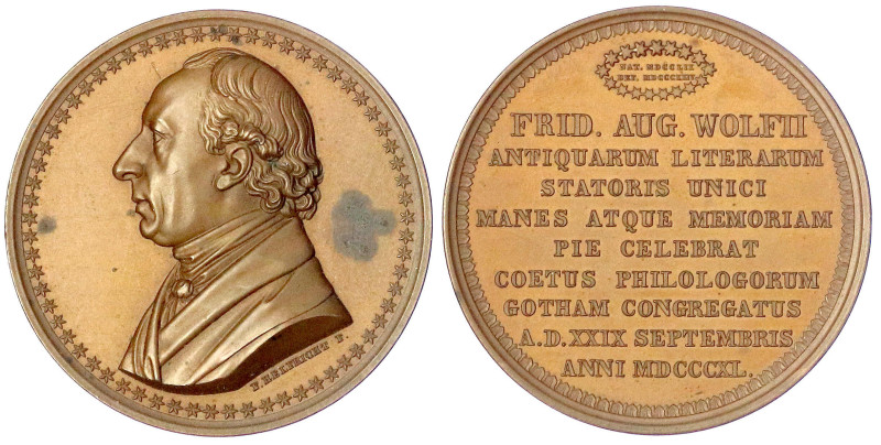 Sachsen-Coburg-Gotha
Ernst I., 1826-1844
Bronzemedaille 1840 von Helfricht. Au...