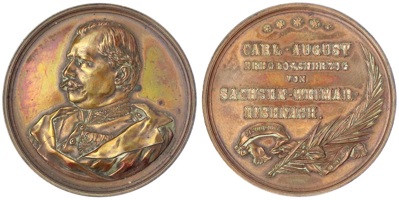 Sachsen-Weimar-Eisenach
Carl Alexander, 1853-1901
Bronzemedaille von W. Mayer ...