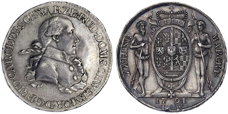 Schwarzburg-Rudolstadt
Friedrich Karl, 1790-1793
1/2 Konventionstaler 1791, Sa...