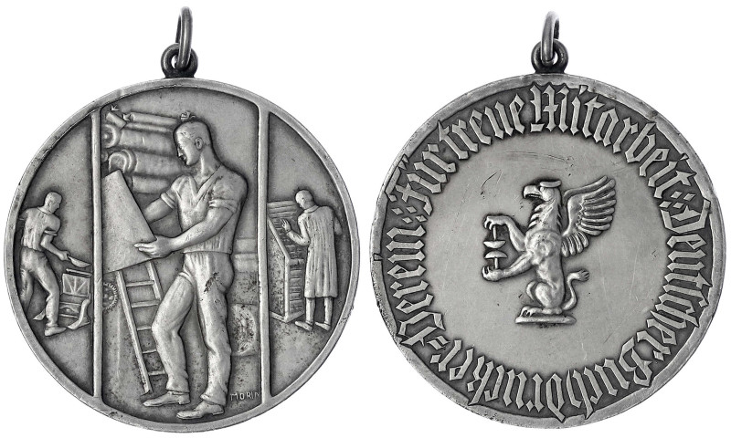 Druck
Deutschland
Allgemein
Tragb. Silbermedaille o.J. (um 1930) von Morin. F...